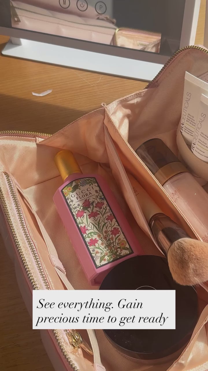 Time gained by seeing all at once. Flat base design makeup bags. 

Mother’s Day sale on now 

#makeupbag #selfcare #over50