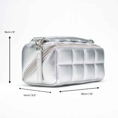 Silver Makeup Bag Set - Stylish Cosmetic Organiser Bundle HOMEE + BIGEE - ESTETIKA