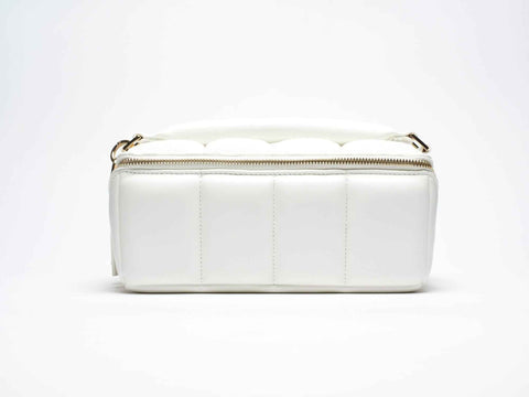 White BIGEE Large Makeup Bag - Designer Cosmetic Case - ESTETIKA